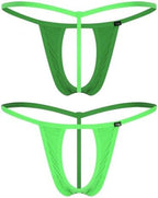 iiniim Mens Sexy Open Front Pouch Thongs Underwear G-string Hollow Out Jockstraps Briefs Lingerie