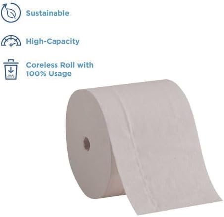 COMPACT 19375 2-Ply White Coreless Bath Tissue Toilet Paper - Pack of 36