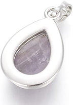 1Pcs Teardrop Natural Amethyst Pendants, Gemstone Pendant with Brass Findings Platinum Pendant Necklace for Necklace Bracelet Jewelry Making DIY Craft Making, 26x16~17x8~10mm