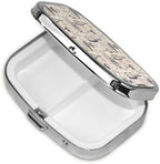 Wine and Winemaking Winery Grape Field Print Square Metal Pill Box Decorative Pill Case - Carry Your Meds in Style (Rectangular)