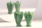 YATOJUZI 3" Green Aventurine Angel Decor Big Hand-Carved Angels Guardian Sculpture Statue Figurines Natural Crystal Stones and Healing Crystals Home Room Office Desk Decoration Wisdom Gifts for Women