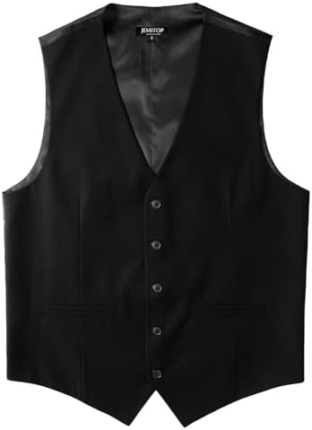 JEMITOP Men's Classic Slim Fit Dress Vest Formal Wedding Prom Tuxedo Suit Vest with Pocket
