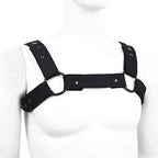 Adjustable Neoprene Harness for Men - Body Chest Belt With Buckles - Gay Interest Clubwear Costume