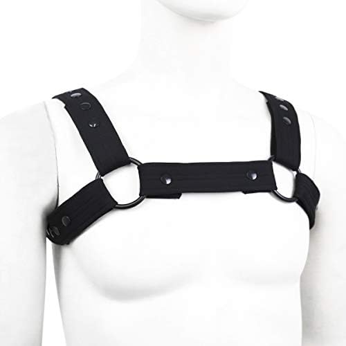 Adjustable Neoprene Harness for Men - Body Chest Belt With Buckles - Gay Interest Clubwear Costume
