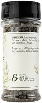 Olive & Vine Green Peppercorns, Subtle Heat, For Sauces & Marinades, Rich Tradition, Authentic Taste, For Global Recipes (2.88 Ounce)