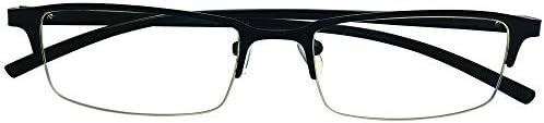 Half Rim Reading Glasses Readers Black Gold Metallic Color Frames
