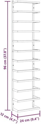 vidaXL Wall-Mounted Steel Towel Rack - Sturdy and Stable Towel Holder with Sleek Black Finish - Requires Assembly - Size: 9.4"x4.7"x37.8"