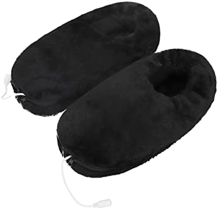 Electric Heated Thick Padded Plush Slippers, Men Women Winter USB Rechargeable Heating Pad Bootie Foot Heater Pull on Shoes Anti-Slip Thermal Indoor Slippers Boots Foot Warmer