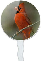 Red Cardinal Bird On Branch Cupcake Picks Toppers Decoration Set of 6