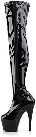 Pleaser Women's Adore-3000 Boot Black/Black 7 M US