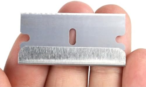 Single Edge Razor Blade 10 Pack - Straight Edge Razor - Ten Sharp Flat Blades in Convenient Storage Box - Oven Scraper Razors Refills - Heavy Duty Single Sided
