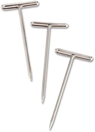 Business Source 32351 T-Pins, 9/16 in. Head Width, 2 in. Length, 100/BX, Silver