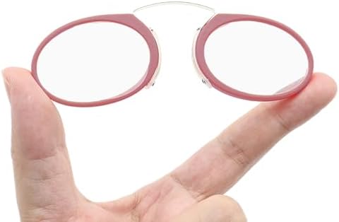 Mini Armless Reading Glasses for Men Women Slim Thin Clip on Nose Readers with Small Portable Case