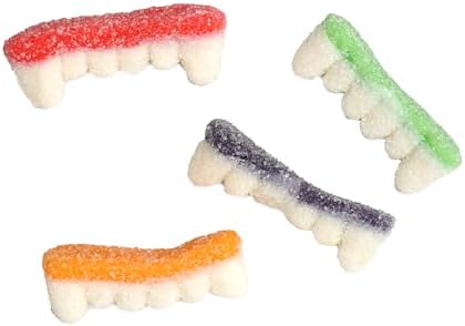Gummi Fangs Candy, 1 Pound Bulk Halloween Candy Bag, Vampire Teeth, Halloween Gummies