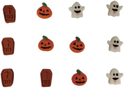 Halloween Sprinkles Icing Decoration for Cupcake Decorating, Halloween Pumpkin, Edible Ghost Tombstones Cake Cupcake Topper for Baking Cookie Ice Cream Candy Decoration
