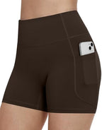 Runhit Women's Biker Shorts No Front Seam 4"/6"/8" High Waist Tummy Control Workout Yoga Gym Running Spandex Shorts Pockets