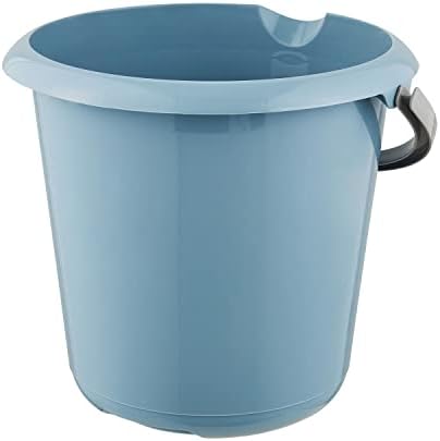 keeeper Bucket with Integrated Measuring Scale and Ergonomic Handle, 10 Litre, Mika, Nordic Blue