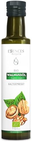 Essences Bulgaria Organic Walnut Oil 8.5 Fl Oz | 250ml | 100% Natural Cold-Pressed Oil | Extra Premium Quality | Excellent Taste | Dips | Salads | No Additives or Preservatives | Non-GMO | Vegan