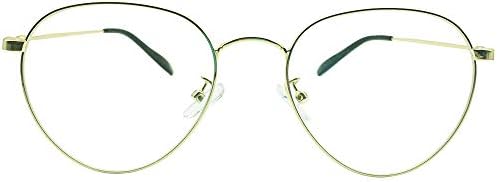 Classic Reading Glasses Mens Womens +2.75 Readers Gold Colour Metal Frames Eyewear