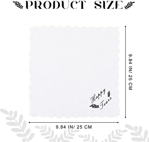 Newwiee 50 Pcs Happy Tears Handkerchiefs Wedding Handkerchiefs Bulk Bride Gifts Accessories for Wedding Big Day Fun