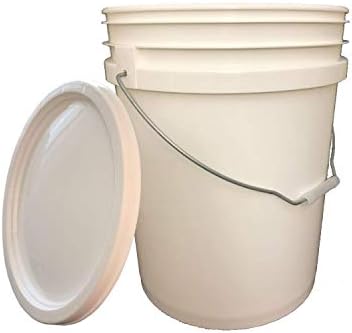 Outdoor 5 Gallon Bucket with Lid - Durable All Purpose Pail (White, 1) Perfect for Fishing Trips, Boating, Camping, RVs, Home, Garage, or Job site use