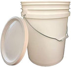 Outdoor 5 Gallon Bucket with Lid - Durable All Purpose Pail (White, 1) Perfect for Fishing Trips, Boating, Camping, RVs, Home, Garage, or Job site use