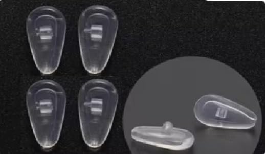 4 5 8 10 Pairs Soft Eyeglasses Nose Pads Push in No Screw Silicone Comfort Air Chamber Cushion Anti Slip Flexible Nose Pieces for Sunglasses Replacement Part Multi Selection... (8 Pairs Clear)