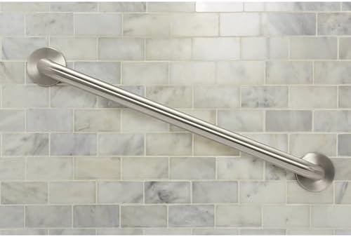 Moen Matte Black 24-Inch Bathroom Safety Grab Bar with Concealed Screws for Elderly Shower Support, R8724BL