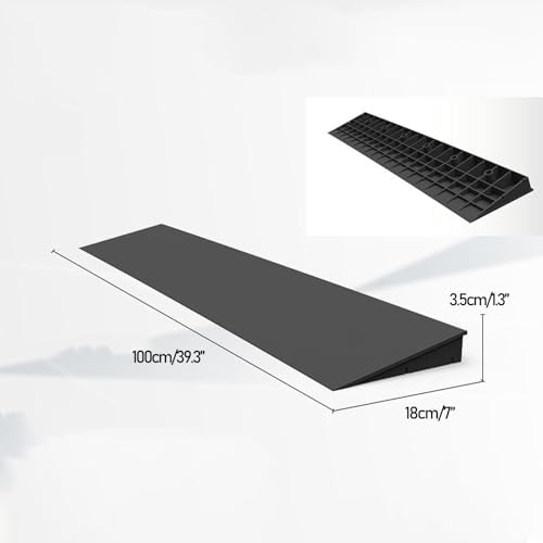 Threshold Ramp, Wheelchair Ramps for Home Steps, Curb Ramp for Transition Doorways Curbs Garages, Portable Ramp for Wheelchairs, Trolleys, Bicycles(Black,3.5cm/1.3in)