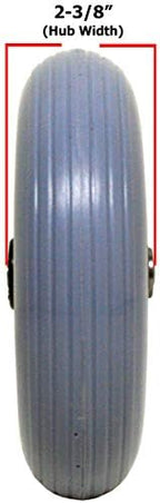 8" x 2" (200x50) Heavy Duty Wheel (Each) for Jazzy, Pride, Jet Power and Many Other Standard Wheelchairs. Firm Tread for Easier Rolling (Grey). 5/16" (8 mm) Bearing, 2-3/8" (60 mm) Hub Width