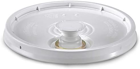 3.5, 5, 6, 7 Gallon White Plastic Snap-on Pail Lid w/ Pour Spout ~ (1 Lid) ~ HDPE (High Density Polyethylene) Utility Bucket Top for Pouring Contents