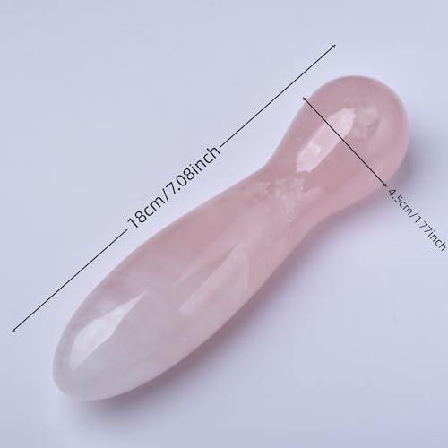 Natural Rose Quartz Crystal Yoni Wand Women, 7 Inch Length, Spiritual Meditation