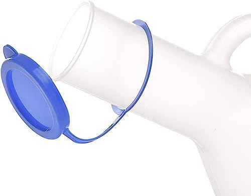 Male Urinal - Urine Bottle with Long Neck, Spout Length 11cm Lid and Handle - 1 Litre CapacityUrinal