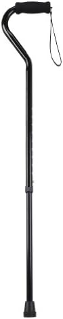 Drive Medical RTL10306 Walking Stick with Foam Grip Offset Handle, Black