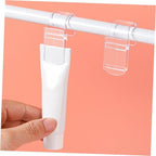 Uonlytech 12pcs Transparent Hanging Clip Hooks for Bathroom Storage Plastic Multi-use Laundry Clips for Toothpaste Facial Items Towel Organization and Home Hanging