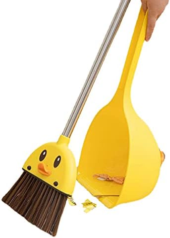 Mini Broom and Dustpan Set for Kids - Cute Yellow Duck for Girls & Boys - Toddler Broom Set for Household Cleaning and Pretend Play - Perfect for Toddlers & Preschooler …