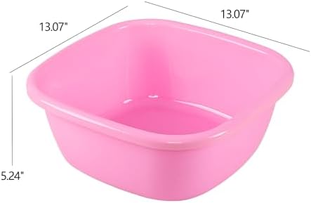 12 Quart Square Plastic Dish Pans, Set of 4 Small Plastic Dish Wash Basins