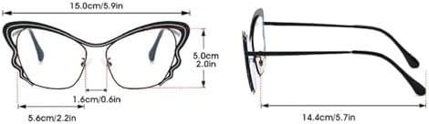 3Pack Reading Glasses with Blue Light Blocking Lenses, Metal Reader for Women, Vintage Butterfly frame
