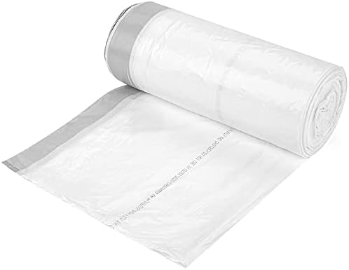 Ultrasac 18 Gallon 2.0 MIL White Drawstring Trash Bags - 25" x 28" - Pack of 50 - For Home, Outdoor, Industrial, & Commercial
