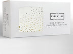Stylish Gold Star Napkins, 200 3Ply Gold Cocktail Napkins, White and Gold Napkins, Disposable Party Napkins, 5x5 Inch Wedding Cocktail Napkins, Paper Cocktail Napkins, Bridal Shower Napkins