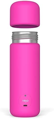 VEJO 12oz Electric Protein Shaker Bottle – USB Rechargeable Powder Mixer for Protein Shakes, Pre-Workout, Creatine | No Clumps, No Ball | 6-Blade Blending | BPA-Free | Gym Bag Travel Size | Neon Pink