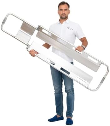 Foldable Aluminum Scoop Stretcher,Portable Stretcher with Adjustable Length, First Aid Stretcher, Rescue Back Stretcher,350.5 Lb Load Capacity with Safety Straps (Silver)
