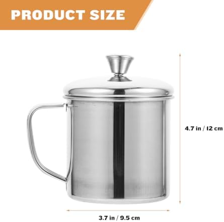 Amosfun Stainless Steel Water Cup with Lid 4.72 X 3.74 Inch Multipurpose Beverage Mug for Coffee Tea Milk Juice Household Use