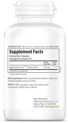 Kyolic Aged Garlic Extract Formula 200, Cardiovascular & Immune*, Reserve, 120 Capsules