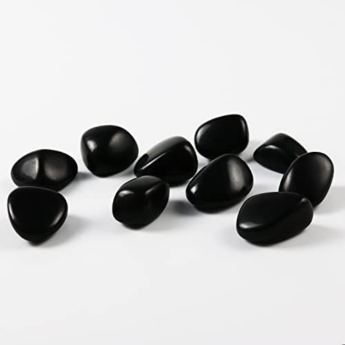 Tumbled Polished Natural Black Obsidian Stones, Crystals and Healing Stones Quartz Bulk for Wicca, Reiki, Healing Energy, Chakra Stones, Witchcraft Supplies(10Pcs)