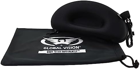 Global Vision Hercules 7 24-Hour Safety Sunglasses Photochromic w/Black Zipper Case and Microfiber Pouch White Frame Clear to Smoke Lens