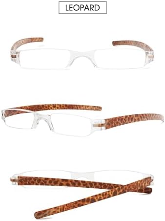 VEVESMUNDO Rimless Reading Glasses Women Retro Designer Readers with Floral Case