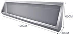 Wall-Mounted Men's Flushing Urinal, 304 Stainless Steel Urinal Trough with Drain Pipe, 100CM/150CM Commercial Urinal Adult Urinal Large Outdoor Toilet, for Schools/Constr,Without Sensor-100CM