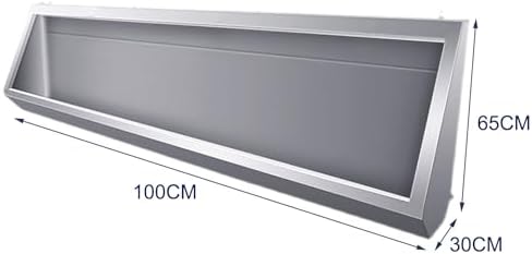 Wall-Mounted Men's Flushing Urinal, 304 Stainless Steel Urinal Trough with Drain Pipe, 100CM/150CM Commercial Urinal Adult Urinal Large Outdoor Toilet, for Schools/Constr,Without Sensor-100CM