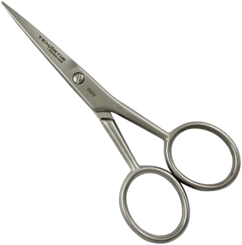 Tenartis 167 4 inch Stainless Steel Beard and Moustache Scissors with PVC Case - Tenartis Made in Italy